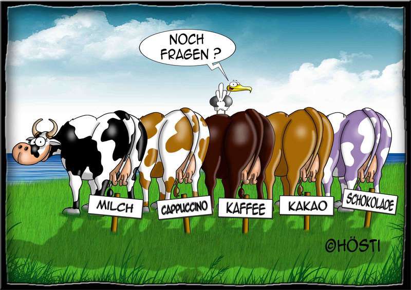 Cartoon Cappuchinokühe