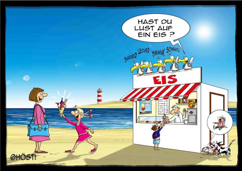 Cartoon Lust auf ein Eis