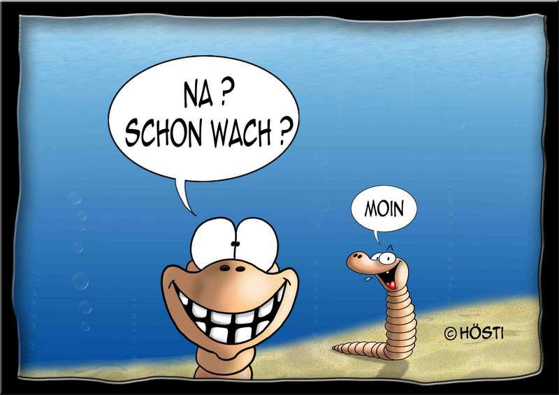 Cartoon Schon wach