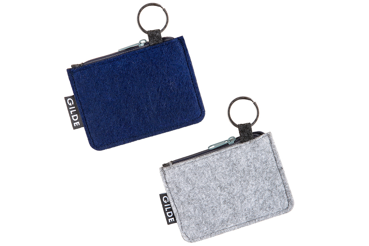 Filz Schlüsseltäschchen, Anker, grau