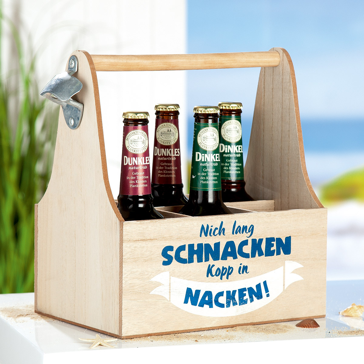 6er-Flaschenträger &quot;Nich lang SCHNACKEN...&quot;