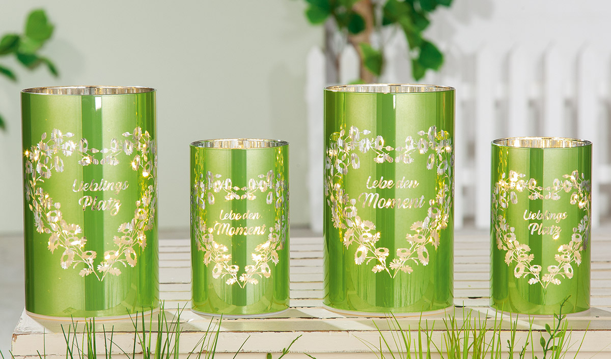 Glas LED-Leuchter "Moments", Lebe den Moment