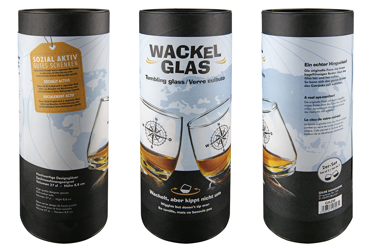 Glas Wackelglas Global 2er-Set