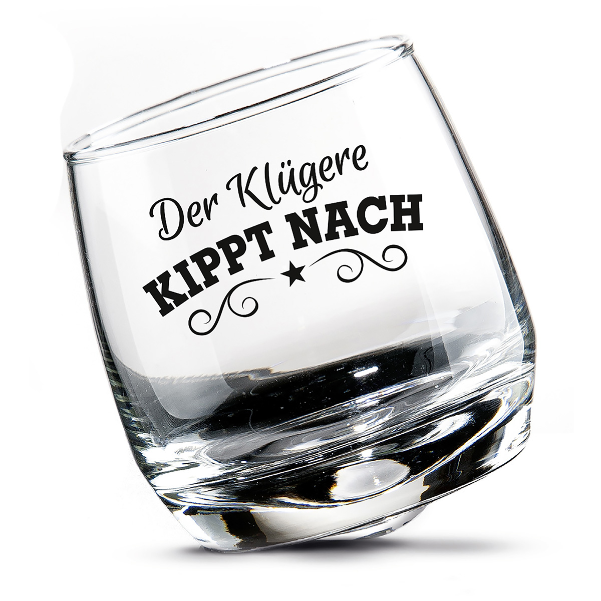 Glas Wackelglas &quot;Der klügere kippt nach&quot; 2er-Set