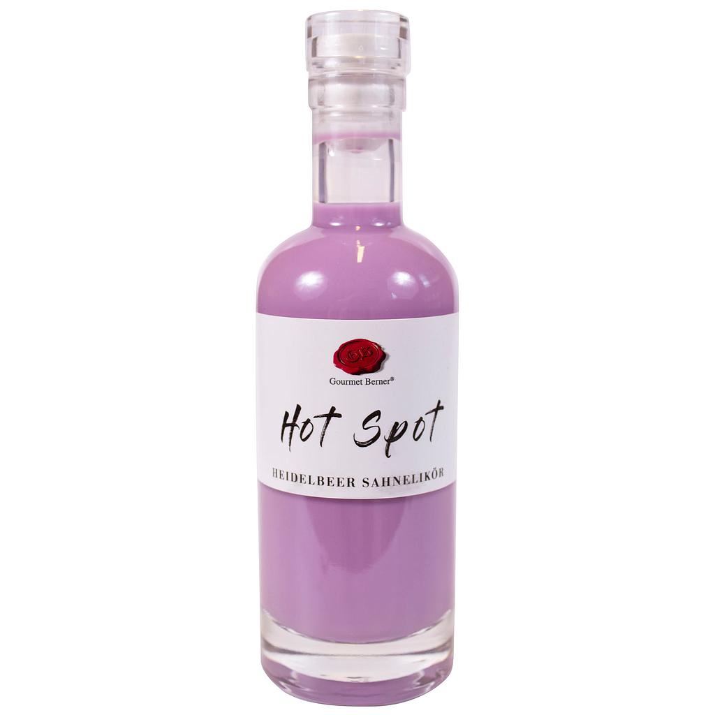 Hot Spot, Heidelbeer Sahnelikör 0,2l, 18%vol., Aspektflasche,0,2l 