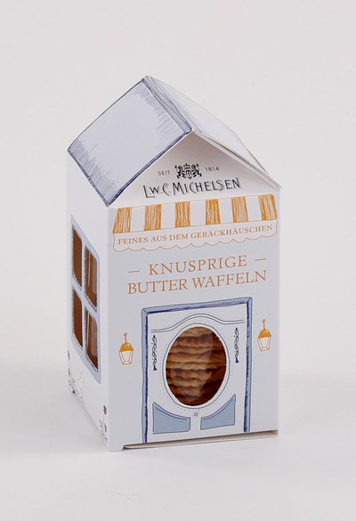 Gebäckhäuschen mit Butterwaffeln, 150 g