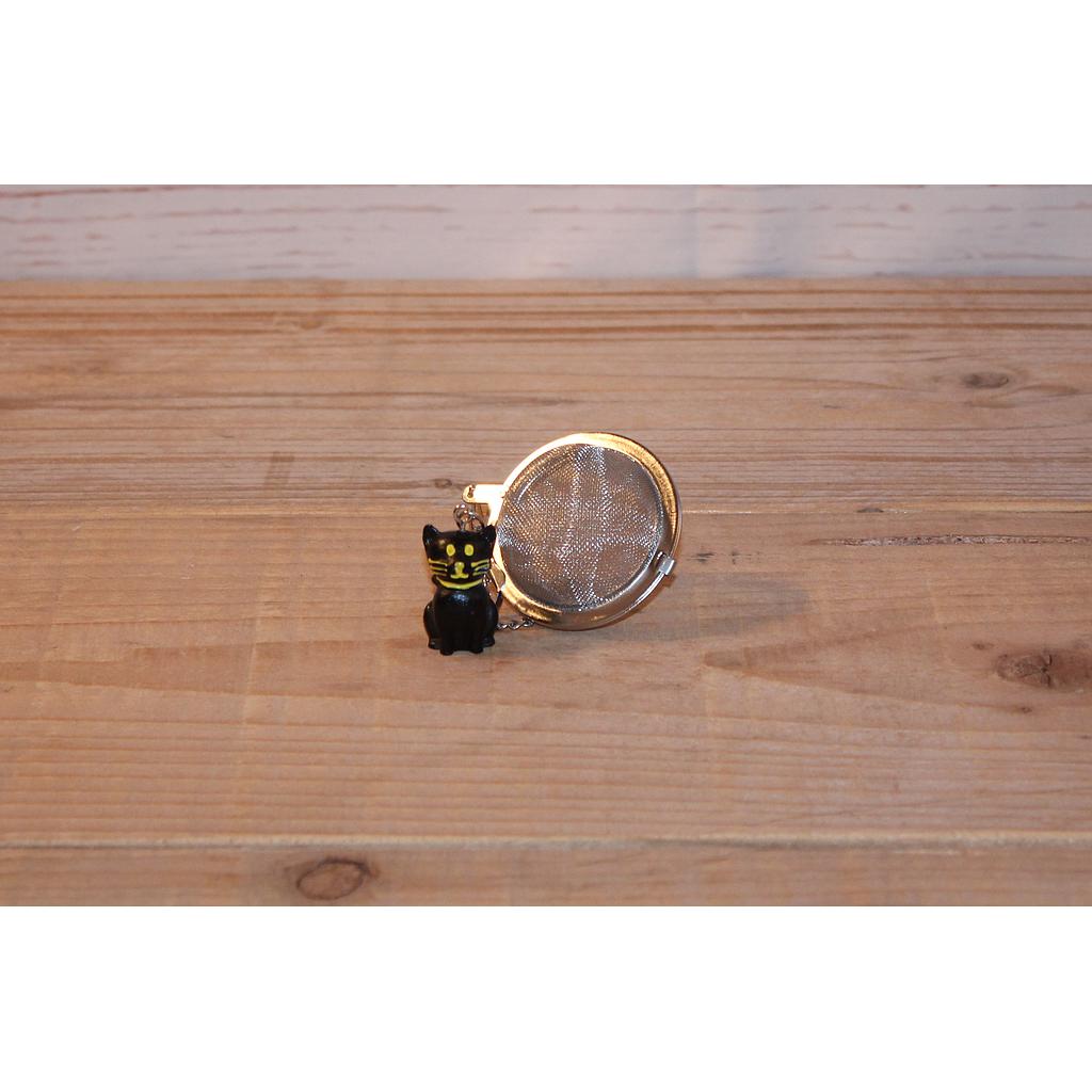 Tee-Ei "Filou" Edelstahl, mit Katzen-Anhänger  Ø 5 cm