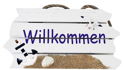 Türschild &quot;Willkommen&quot; 24 x 12cm