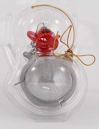 Tee-Ei "Benares" , Edelstahl, mit Benares-Kanne Anhänger, Ø 5 cm