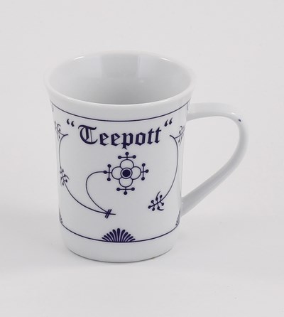 Becher, konisch,  Teepott (Indisch-Blau-OL)