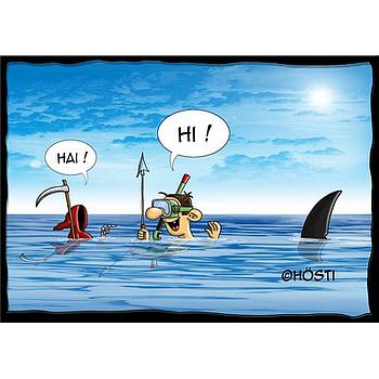 Hösti Postkarte Sensenmann "Hai"