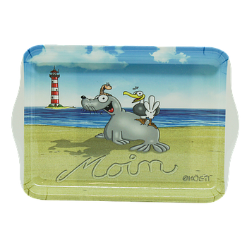 Hösti Tablett Moin mit Leuchtturm