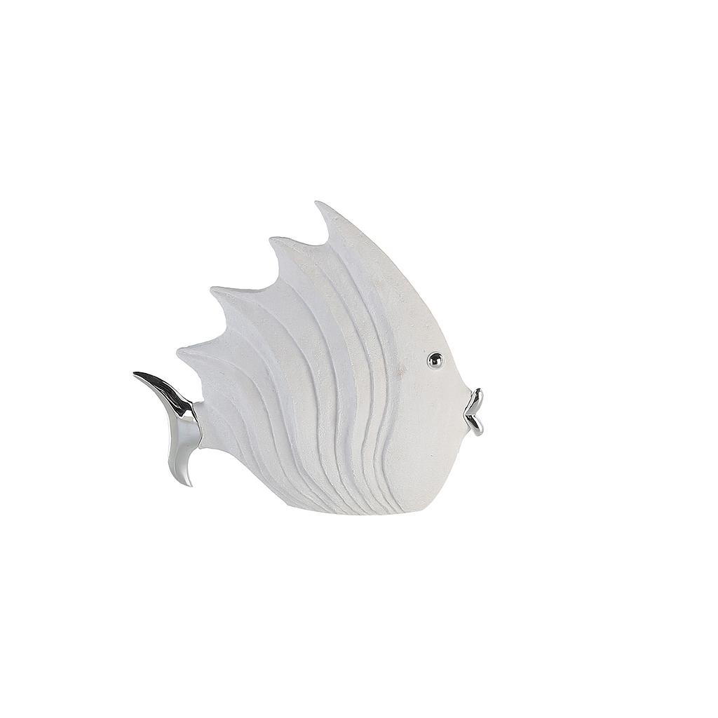 Figur"Fisch", weiss/silber