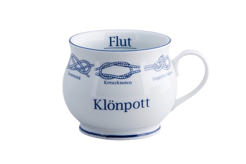 Kapitänstasse bauchig Klönpott / Ebbe &amp; Flut