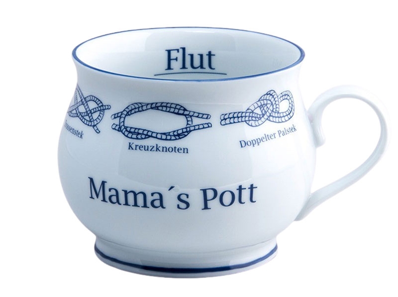 Kapitänstasse bauch. Knoten Randdekor 350ml Mama´s Pott / E &amp; F