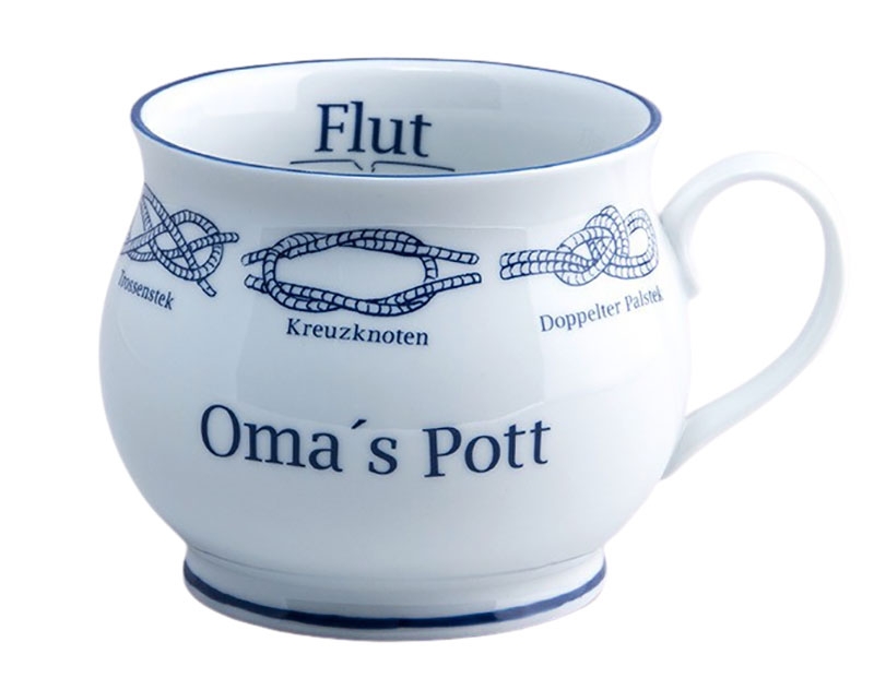 Kapitänstasse bauchig Oma´s Pott / Ebbe &amp; Flut