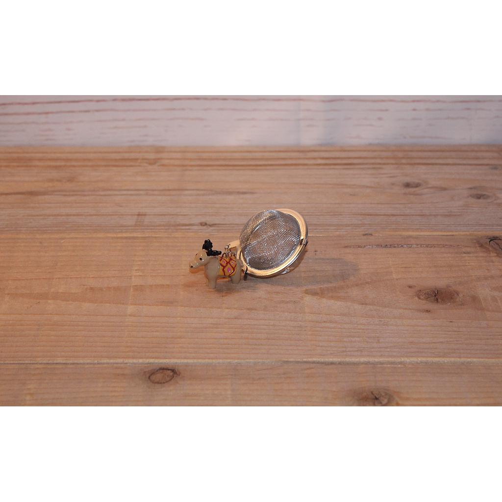 Tee-Ei &quot;Woodland&quot; , Edelstahl, mit Elch-Anhänger, Ø 5 cm