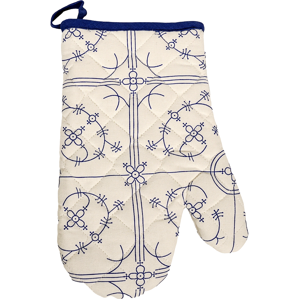 Kochhandschuh Druck INDISCH BLAU 20x30cm
