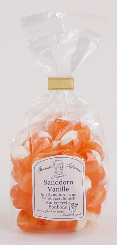 Sanddorn Vanille Zuckerfrei Bonbons, 120 g
