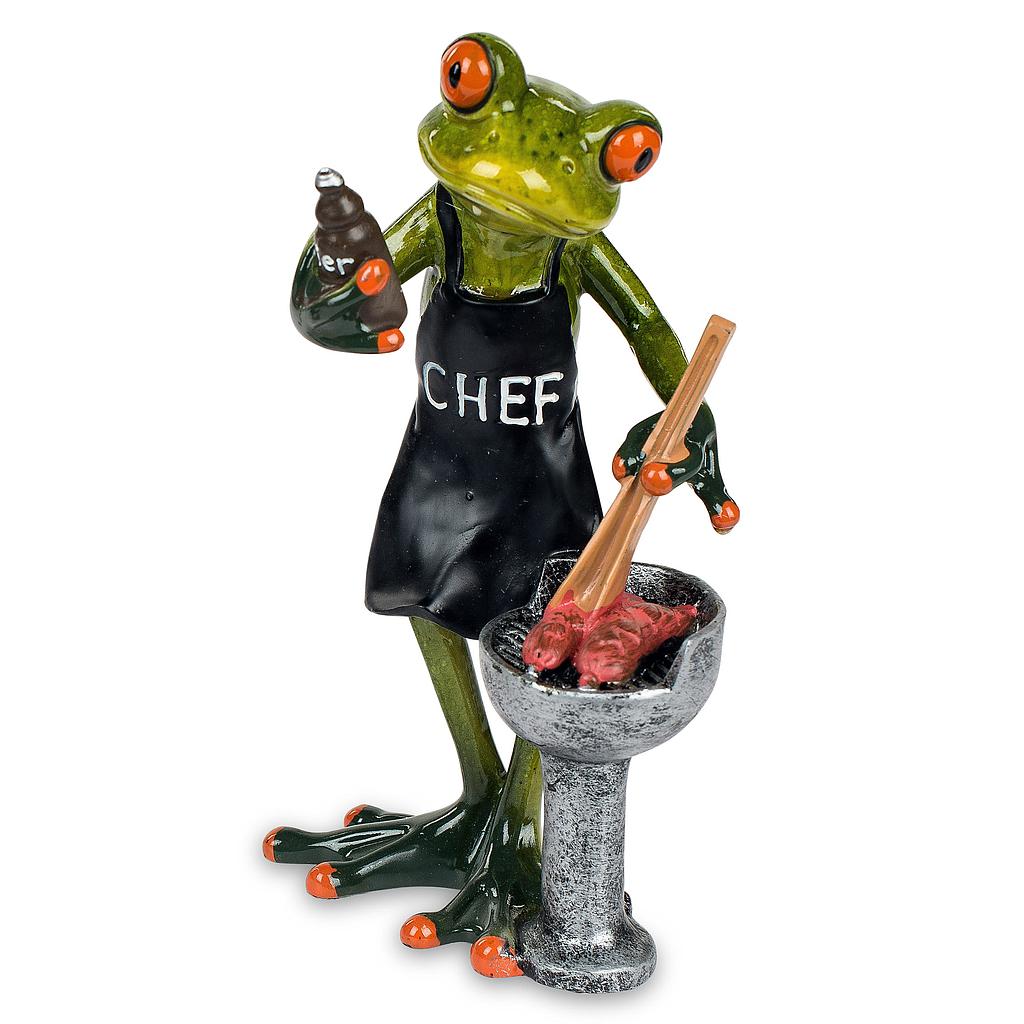 Frosch am Grill mit Bier