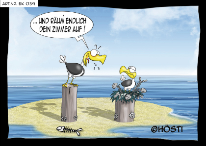 Hösti Postkarte &quot;Zimmer aufräumen&quot;