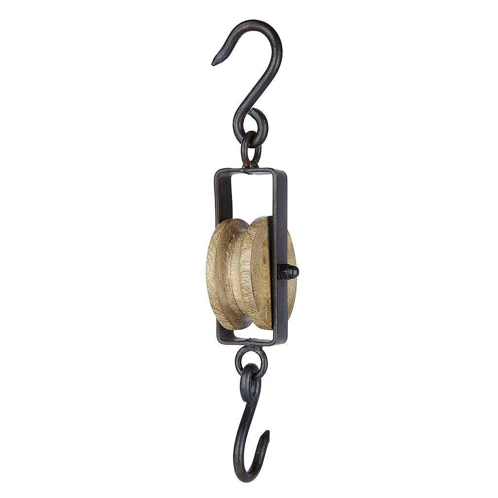 Hänger, "Rustico", Mangoholz, Metall, grau, naturfarben, 