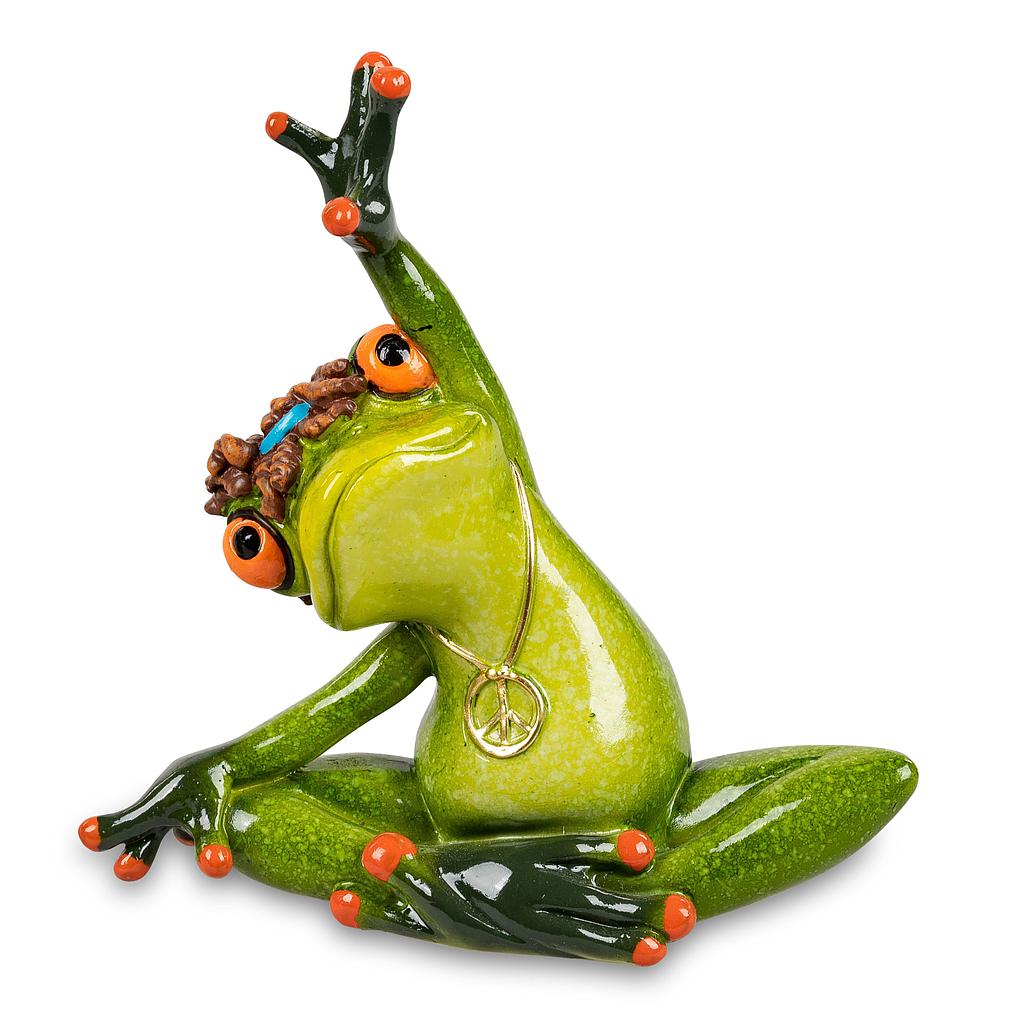 Frosch Hippie streckend
