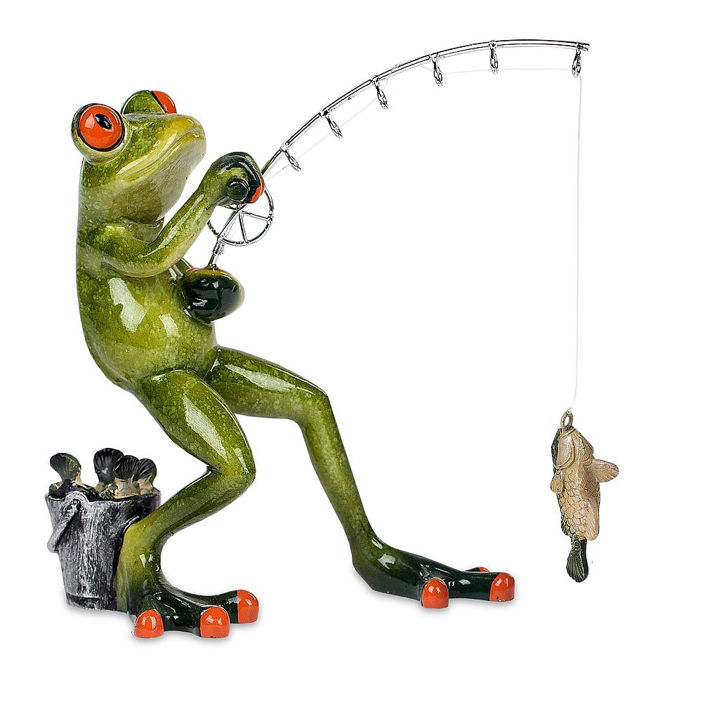 Frosch Angler stehend