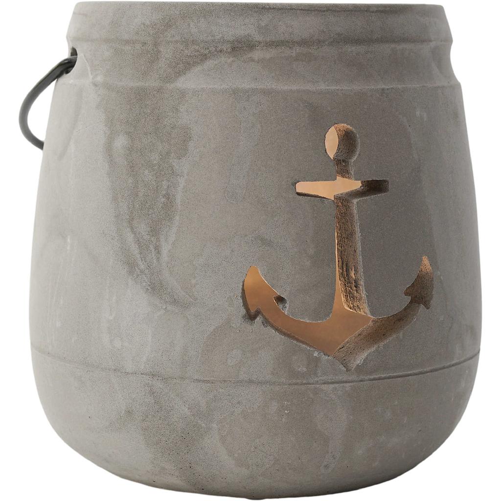 Beton Windlichter Anker 12 cm/h grau