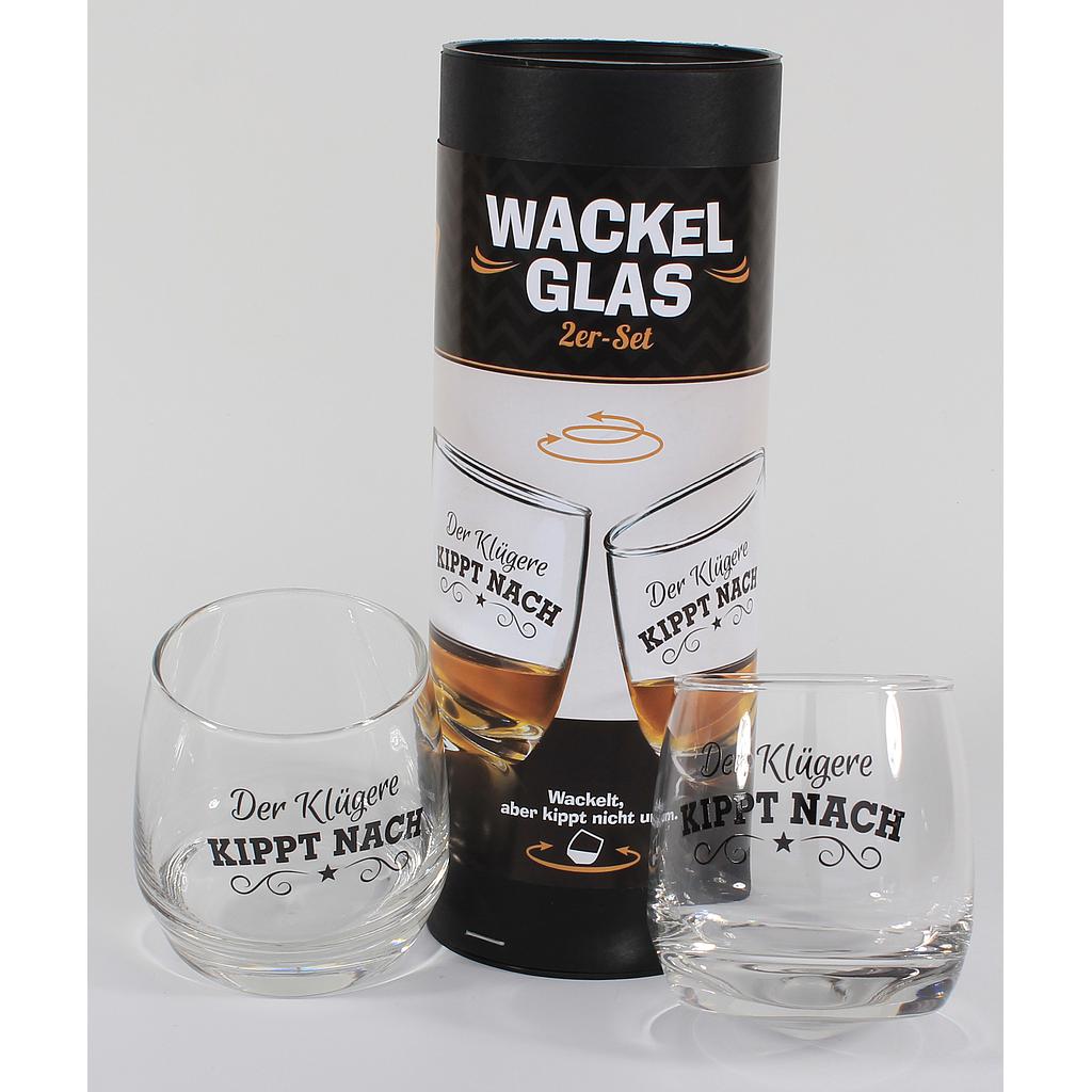 Wackelglas "Der klügere kippt nach" 2er-Set