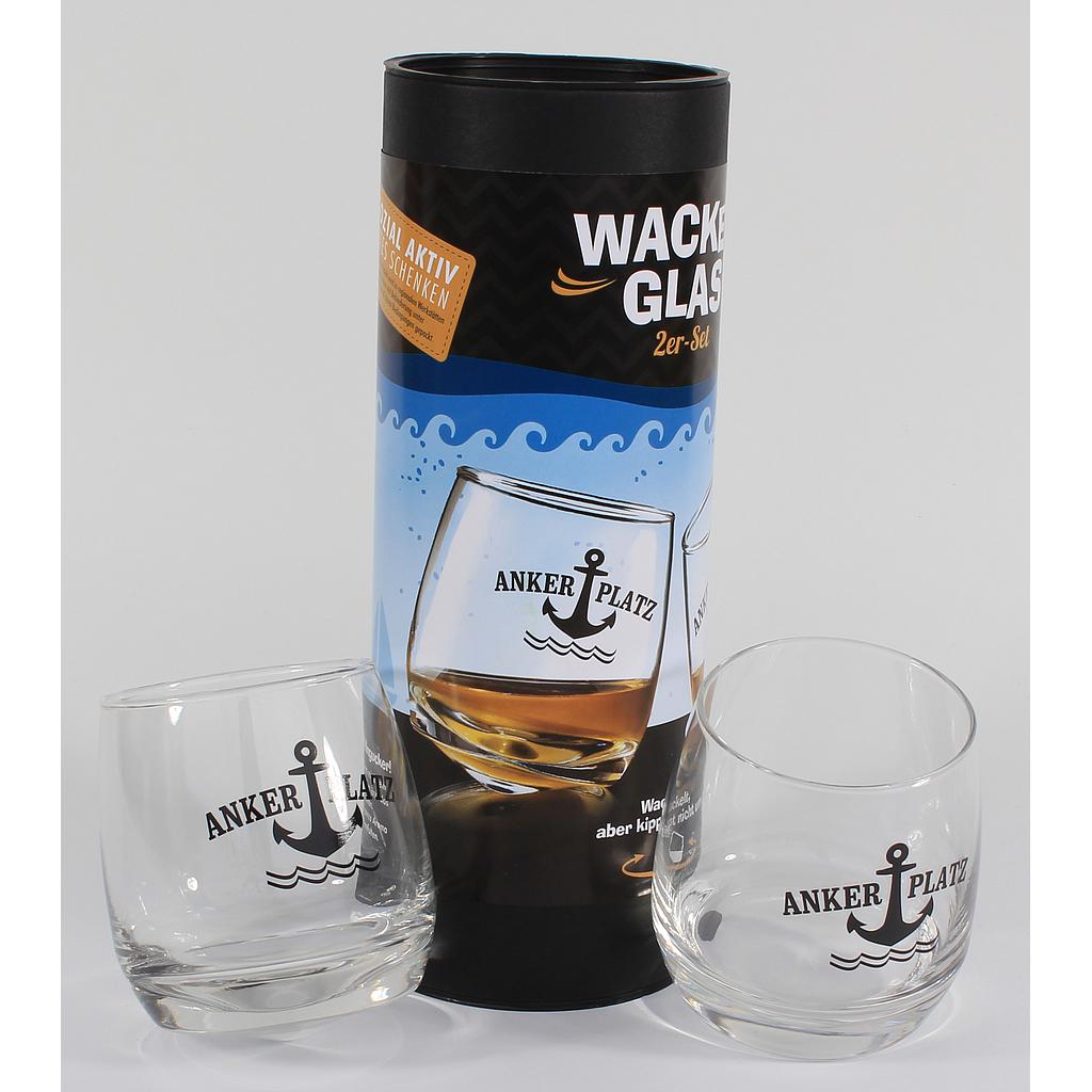 Wackelglas "Ankerplatz" 2er-Set