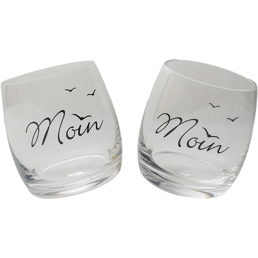 Wobbling Glass "Moin" ca. 200 ml 2er-Set