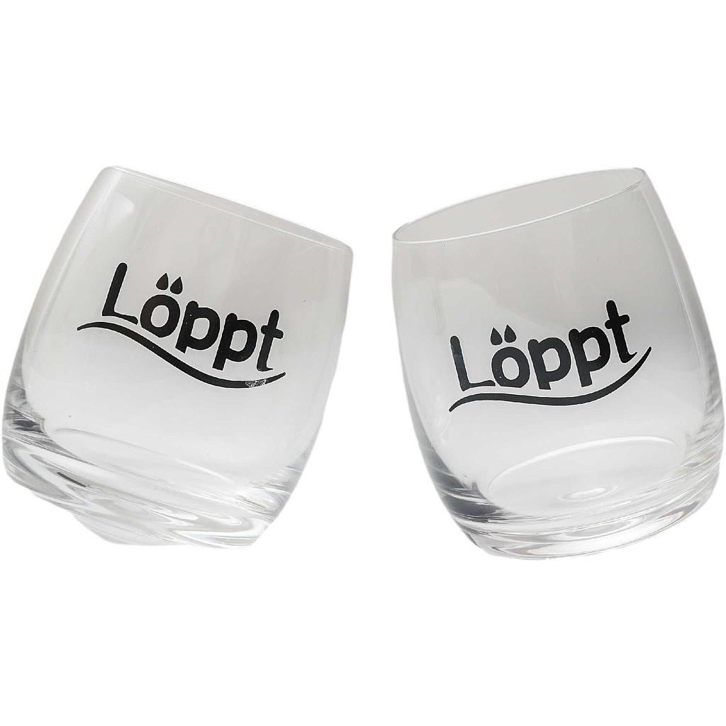 Wobbling Glass &quot;Löppt&quot; ca. 200 ml 2er-Set