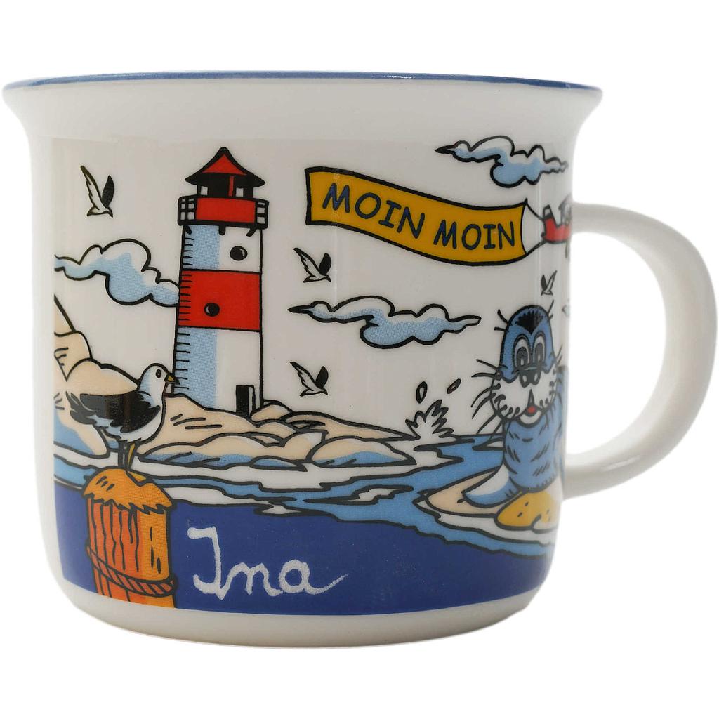 Becher Strand/Seehund Gravurfläche (30654)