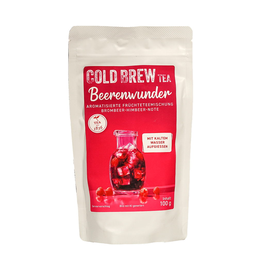 Früchteteemischung  Beerenwunder Brombeer-Himbeer-Note aromatisierter Cold Brew Tüte à 100 g
