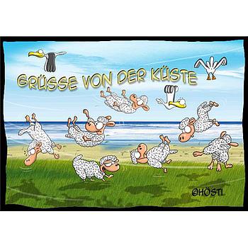 Hösti Postkarte Grüße von der Küste "Schafe"