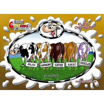Klebe-Postkarte "Cappucchinokühe"