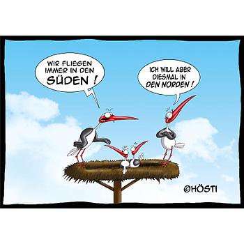 Hösti Postkarte "Ab in den Norden"