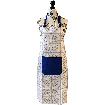 BW Schürze Druck "INDISCH BLAU" 90x70cm