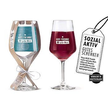 Weinglas "Gute Freunde & guter Wein"