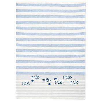 Geschirrhandtuch Halbleinen, Fischschwarm