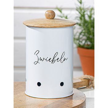 Vorratsdose, zylindrisch, "Vita", Schriftzug, Eisen, weiß, VE 4, H. 10,5 cm, D. 5 cm