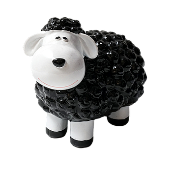 Schwarzes Schaf, klein, ca. 20 cm x 13 cm