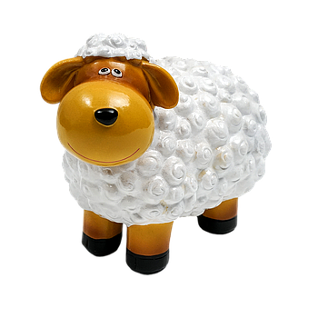 Weißes Schaf, klein, ca. 20 cm x 13 cm
